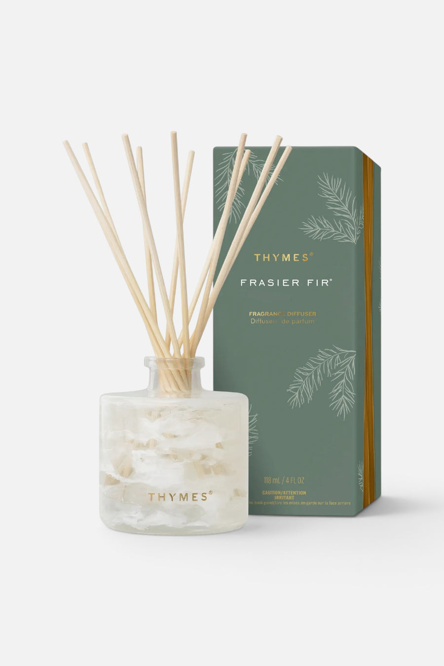 Thymes Frasier Fir Tidings Petite Reed Diffuser – front view
