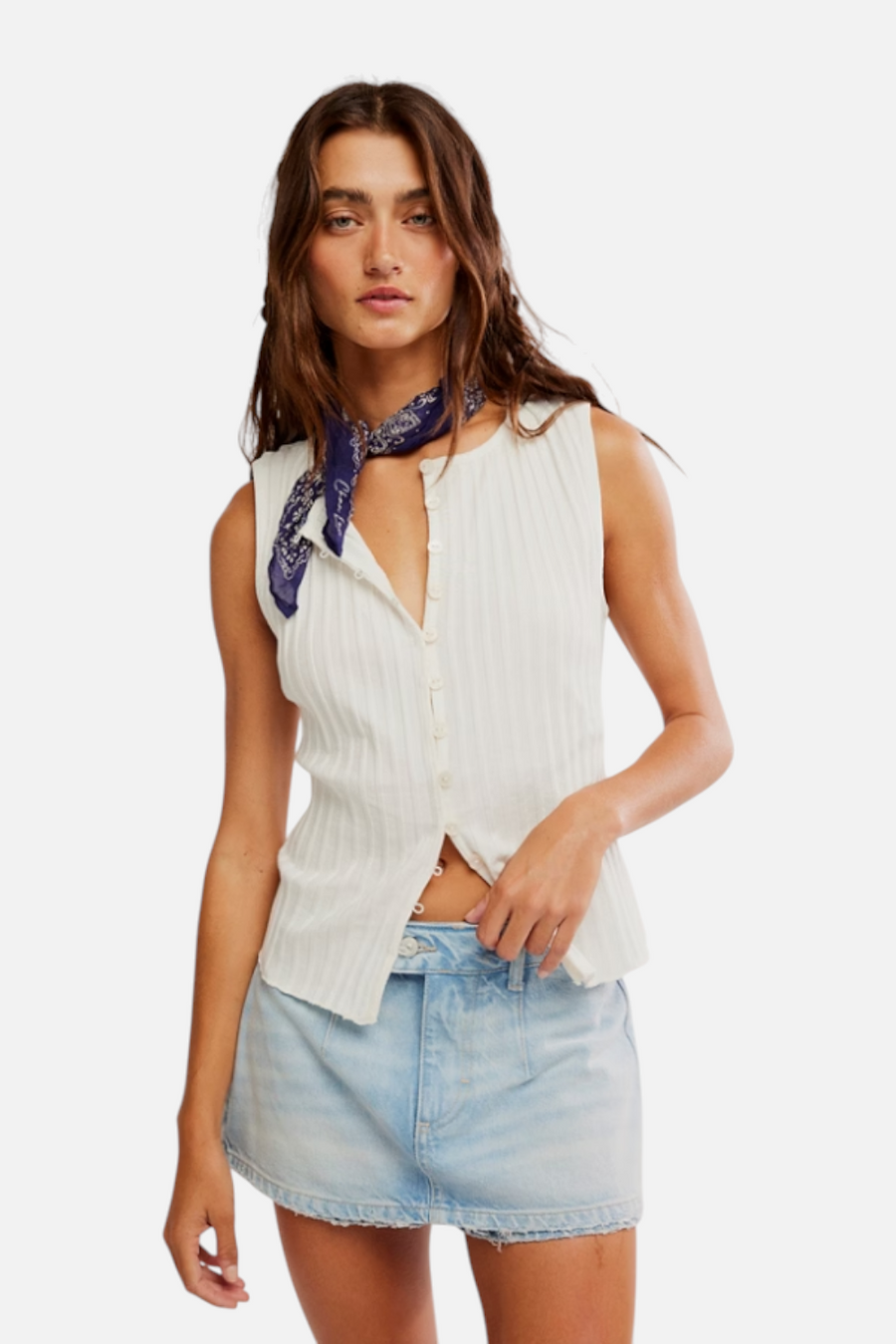 Free People Tilly Vest in Ivory