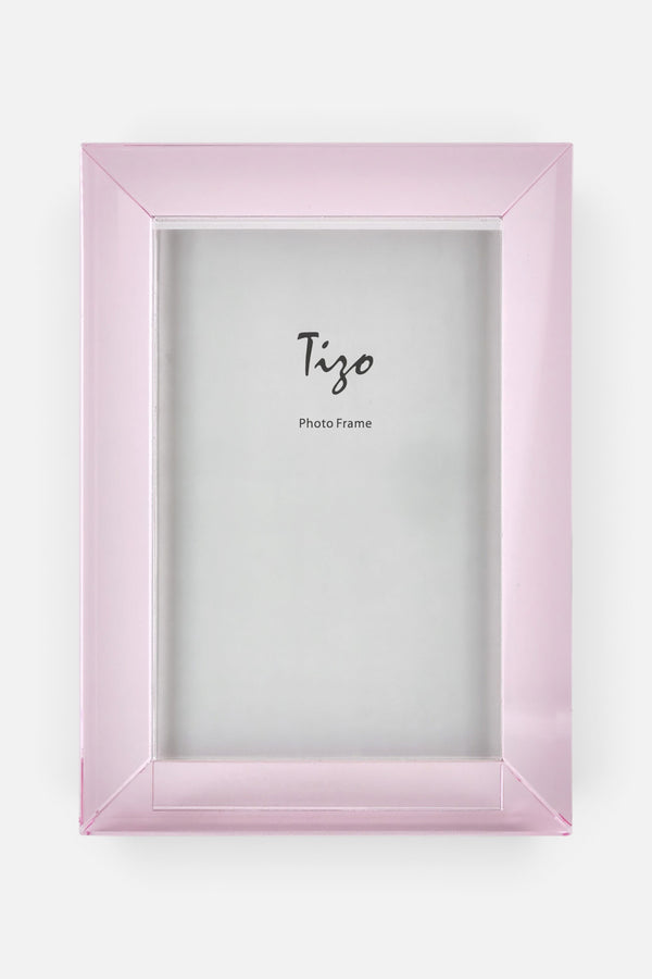 Tizo 4x6 Crystal Glass Picture Frame in Pink