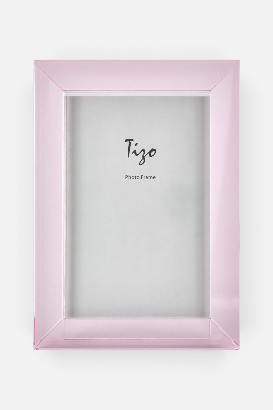 Tizo 4x6 Crystal Glass Picture Frame in Pink – front view