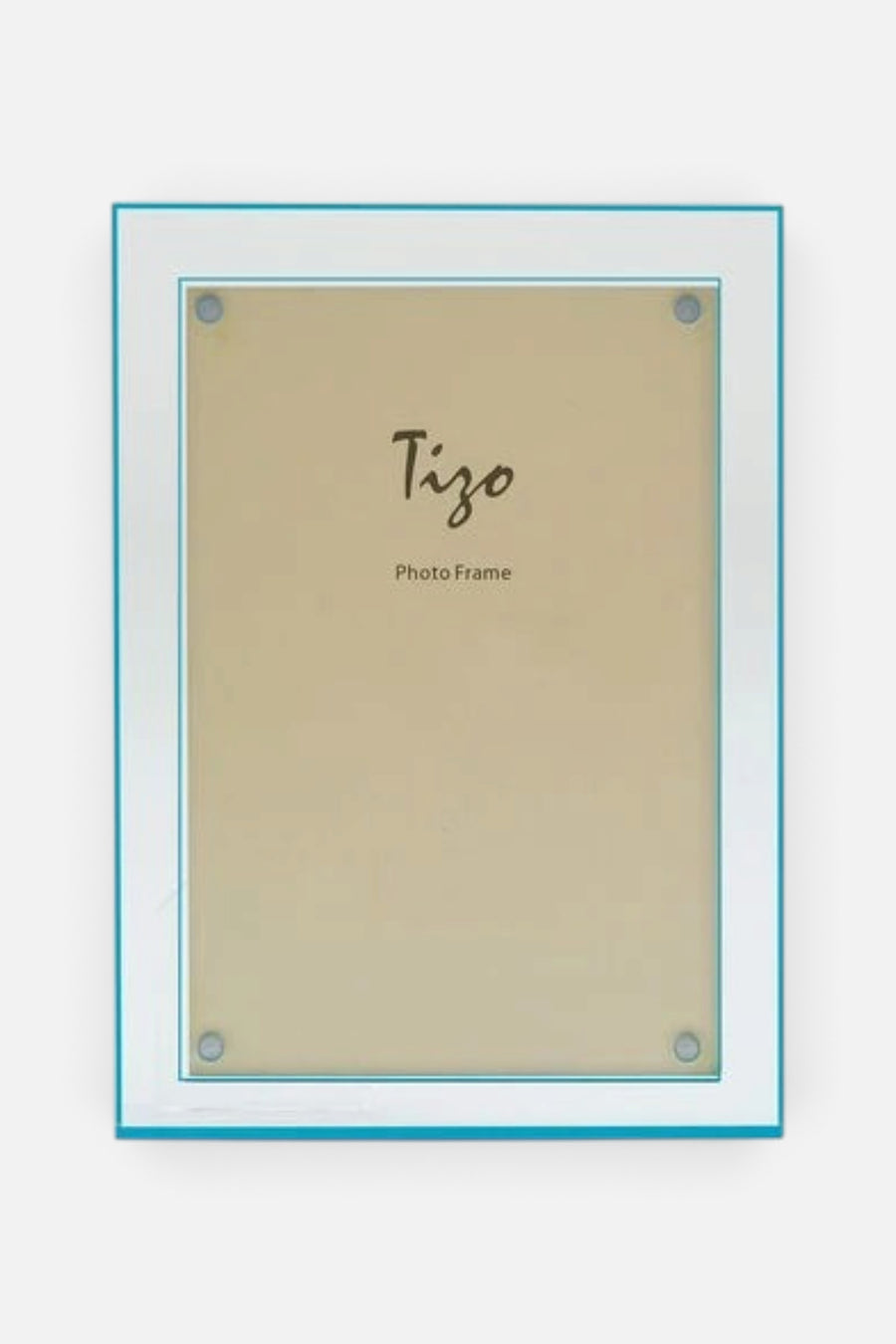 Tizo 4x6 Lucite Frame with Turquoise Border – front view