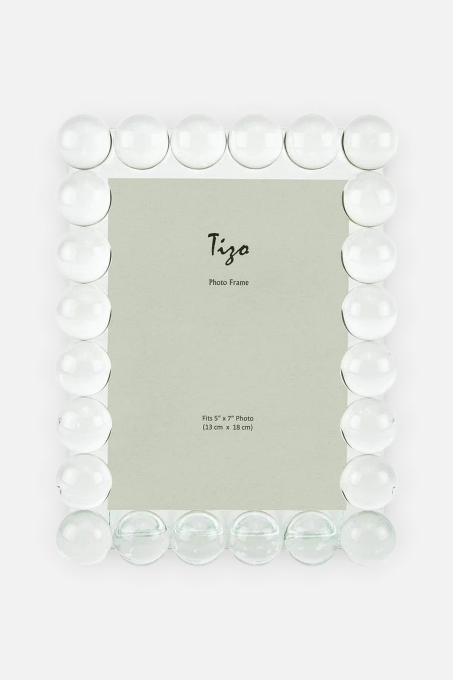 Tizo 5X7 Crystal Glass Frame With Bubble Border – front view