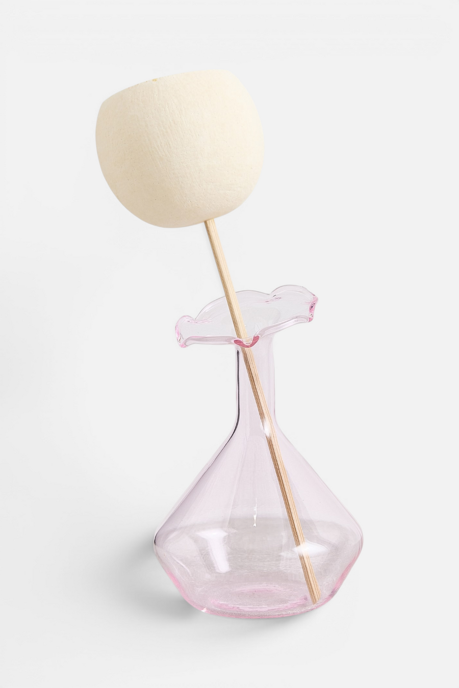 Tizo Angled Neck Vase Large in Pink – front view