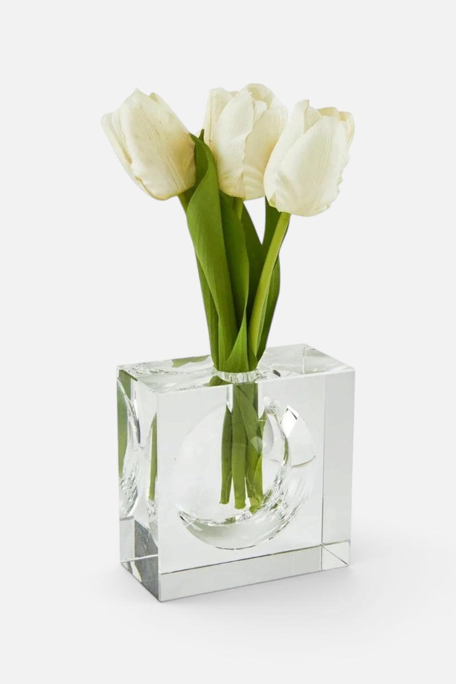 Tizo Crystal Square Bubble Vase in Large – front view