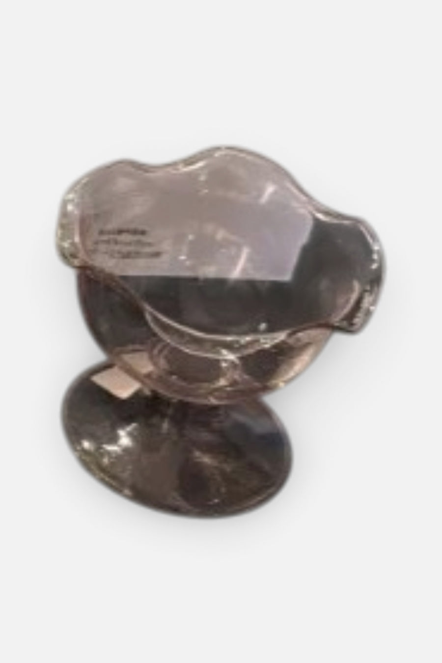 Tizo Glass Footed Bowl in Pink – front view