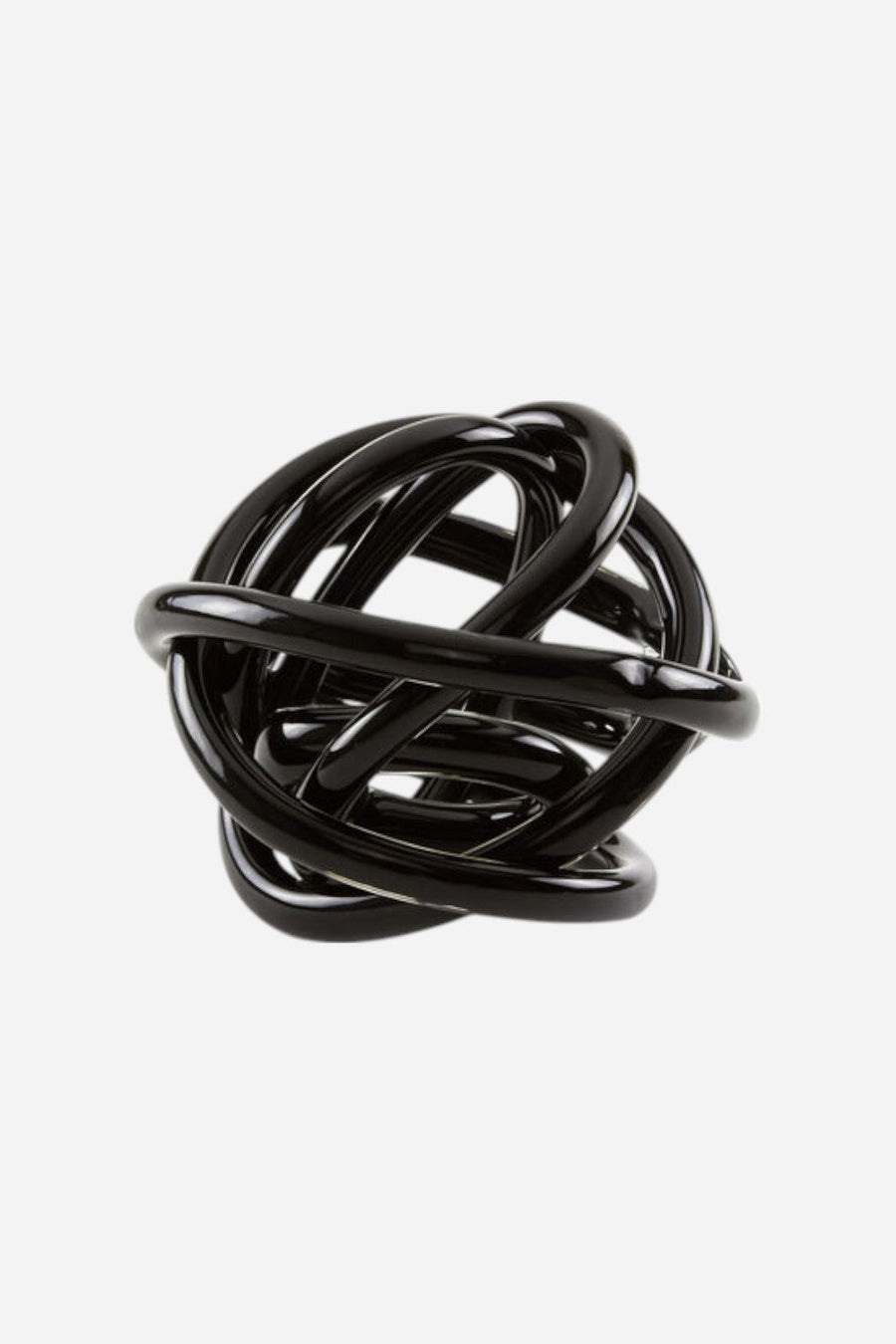 Tizo Hand Blown Glass Knot in Black – front view