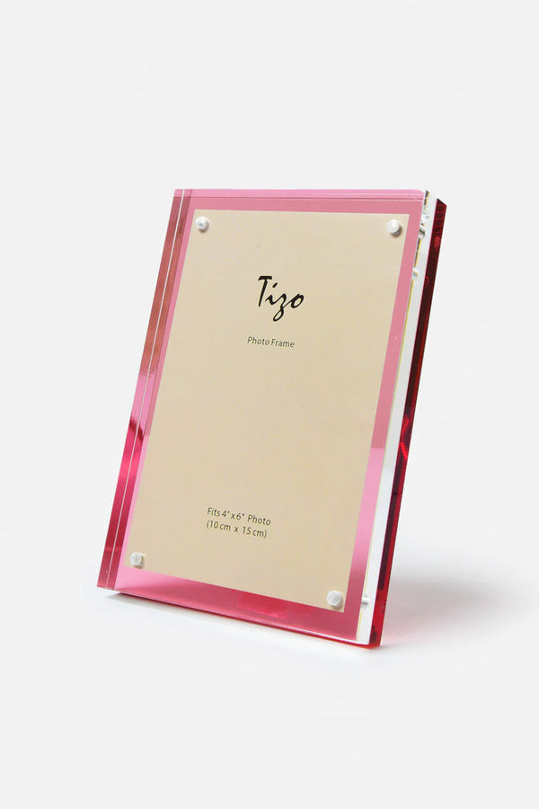 Tizo Lucite Frame with Pink Back - 4x6