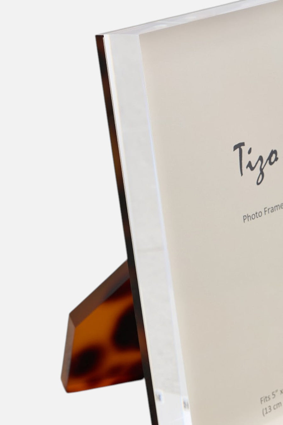 Tizo Lucite Tortoise Shell Picture Frame – flat lay