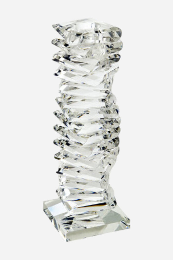 Tizo Small Crystal “Twisted” Candlestick Holder - 8"