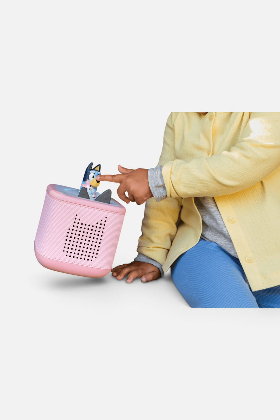 Tonies Bluey Toniebox 2 Starter Set in Cloud Pink – on model