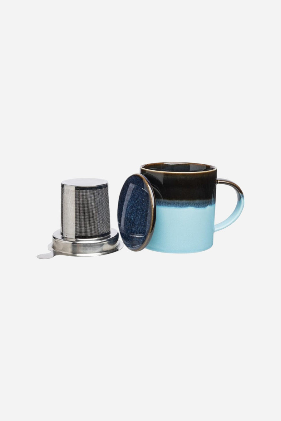 Tranquillo Cup with Tea Strainer in Blue – back view
