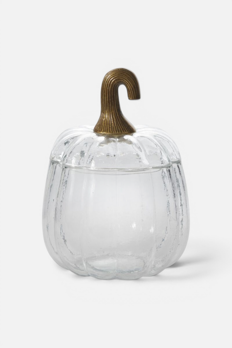 Translucent Glass Pumpkin Terrarium, Large – front view