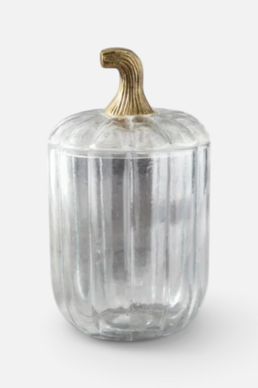 Translucent Glass Pumpkin Terrarium, Small – back view