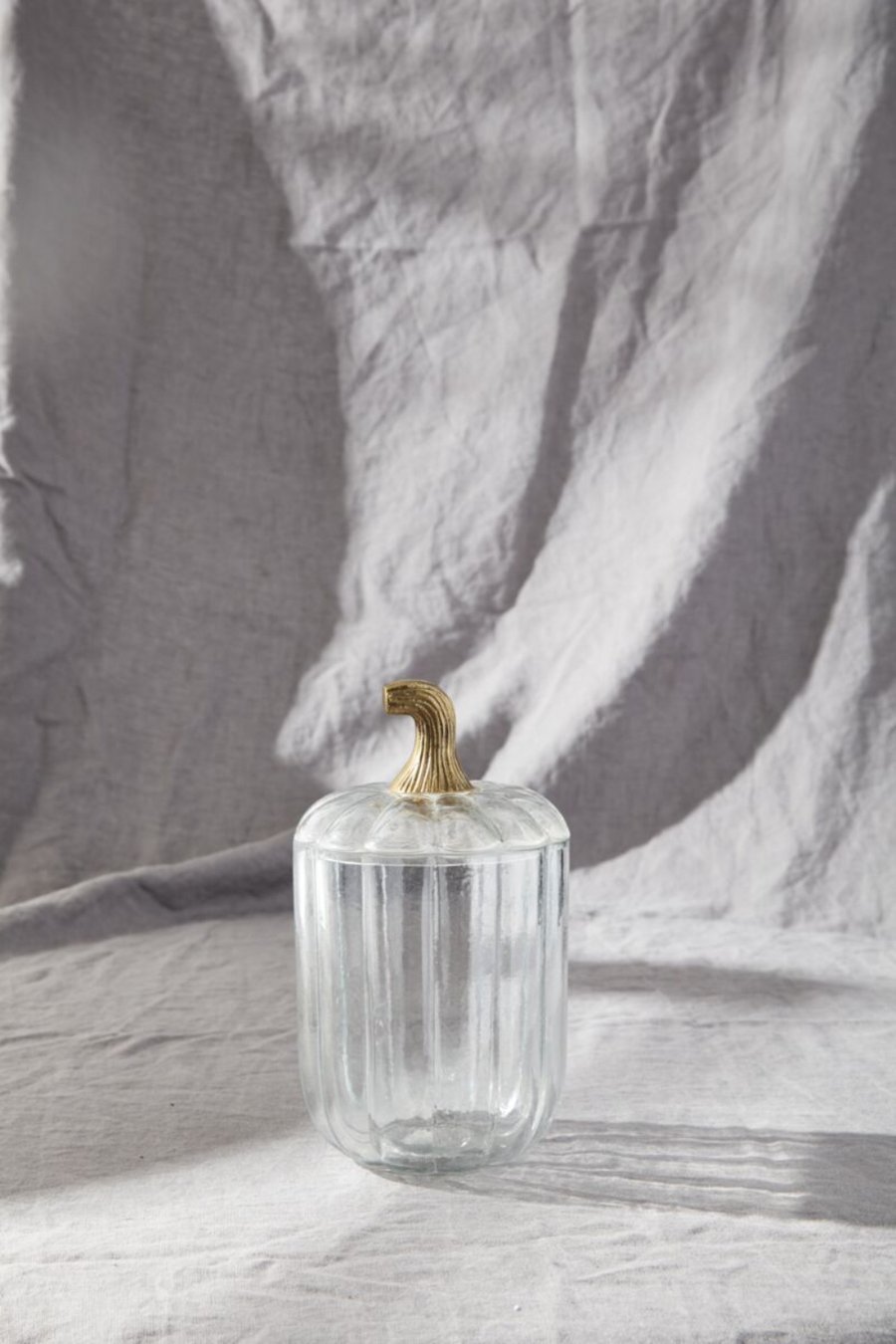 Translucent Glass Pumpkin Terrarium, Small – back view