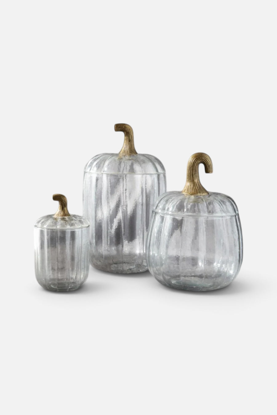Translucent Glass Pumpkin Terrarium, Small – side view