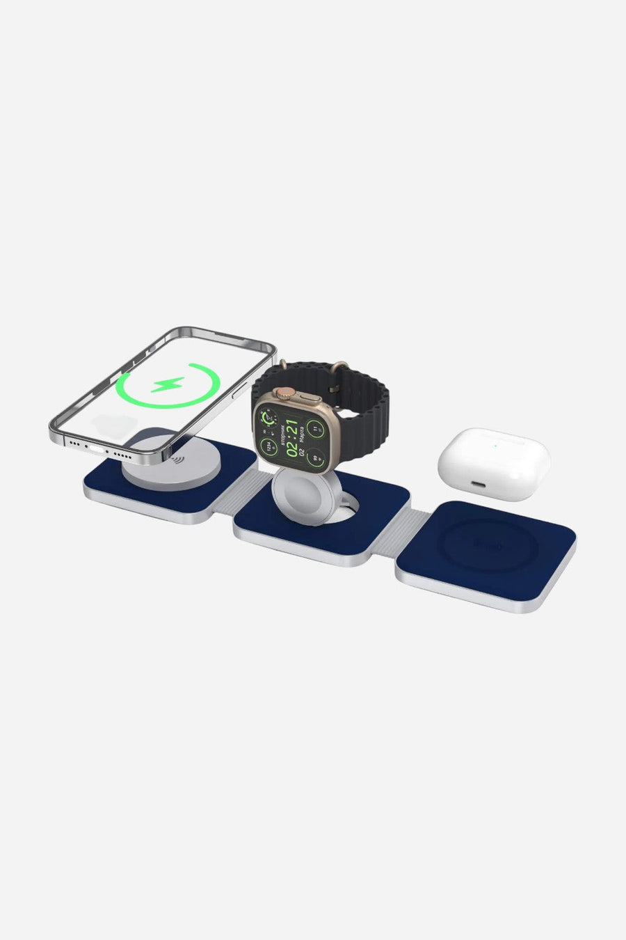 Tri Fold Charging Station with USB C Adapter – detail