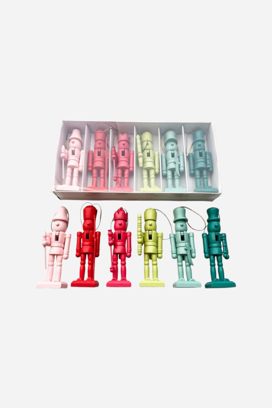 Trim & Twine Colorful Nutcrackers Set of 6 – back view