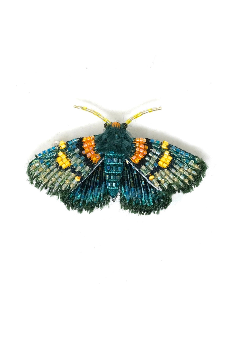 Trovelore Africa Peach Moth Brooch Pin – back view