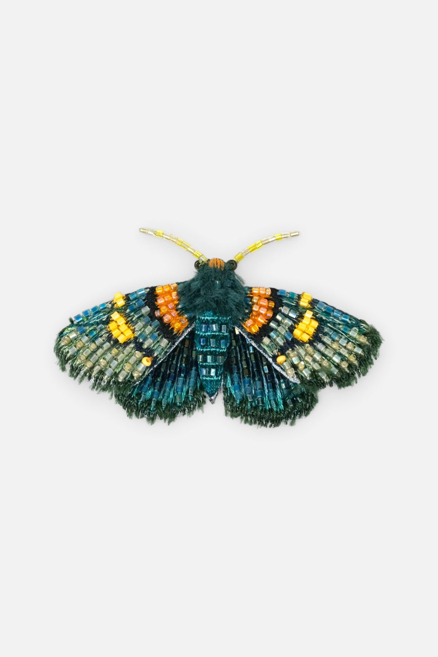 Trovelore Africa Peach Moth Brooch Pin – front view