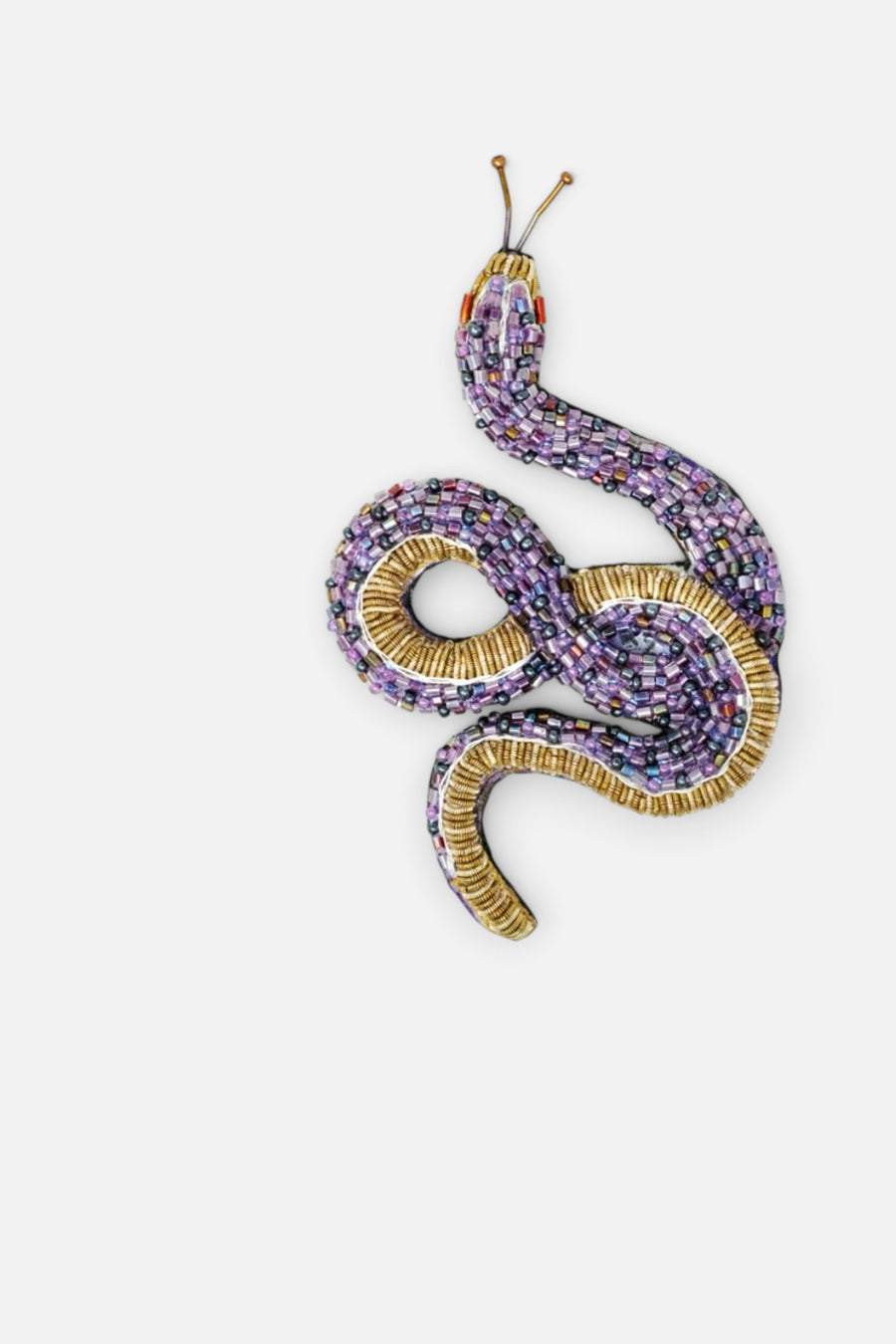 Trovelore Amethyst Snake Brooch Pin – back view