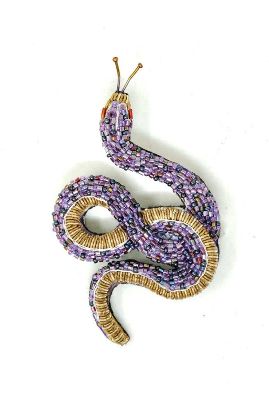 Trovelore Amethyst Snake Brooch Pin – back view