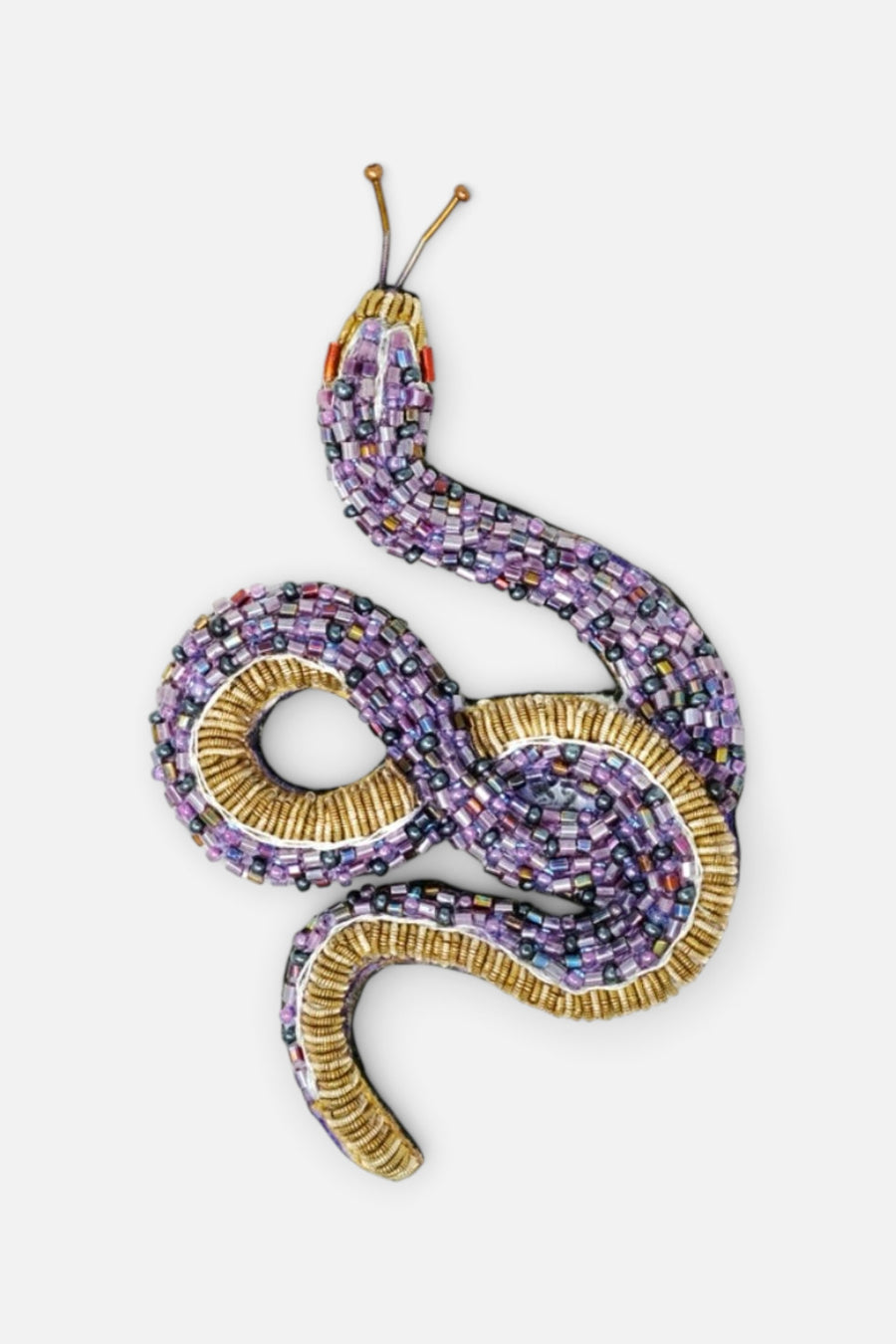Trovelore Amethyst Snake Brooch Pin – front view