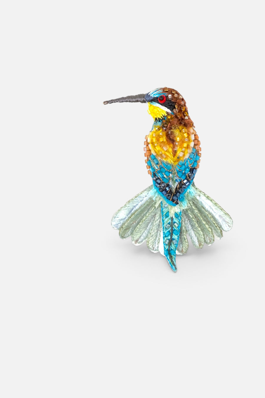 Trovelore Beekeeper Bird Brooch Pin – back view