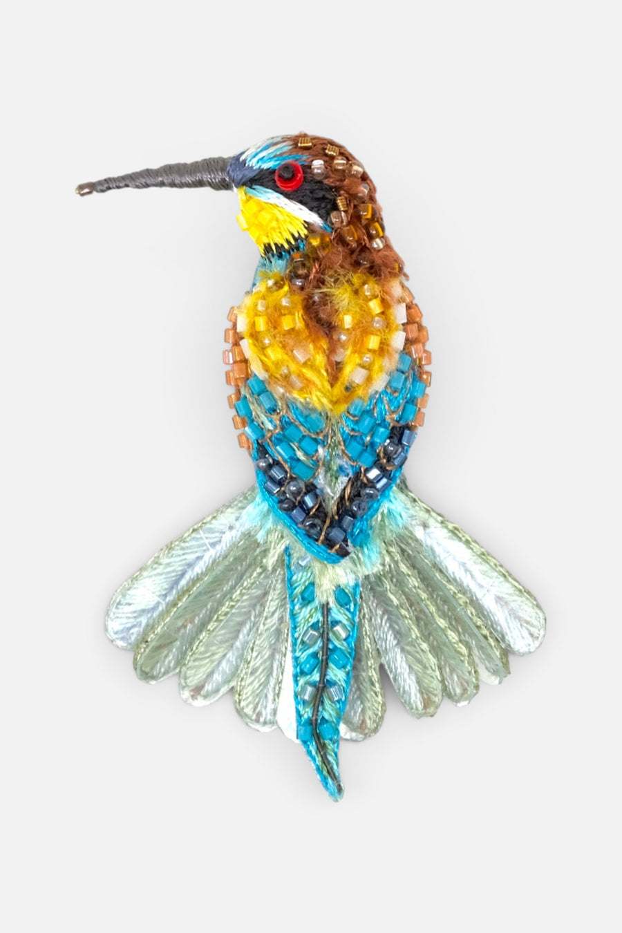 Trovelore Beekeeper Bird Brooch Pin – front view