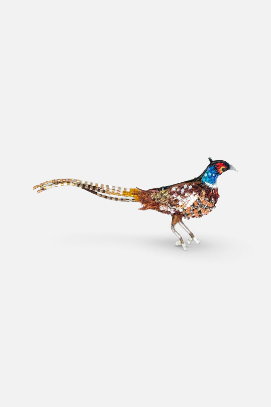 Trovelore Common Pheasant Brooch Pin – front view