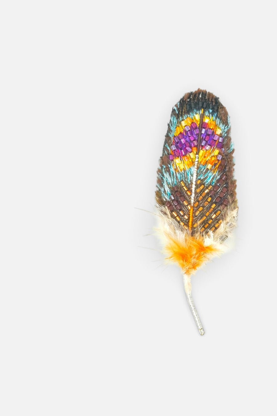 Trovelore Dove Feather Brooch Pin – back view