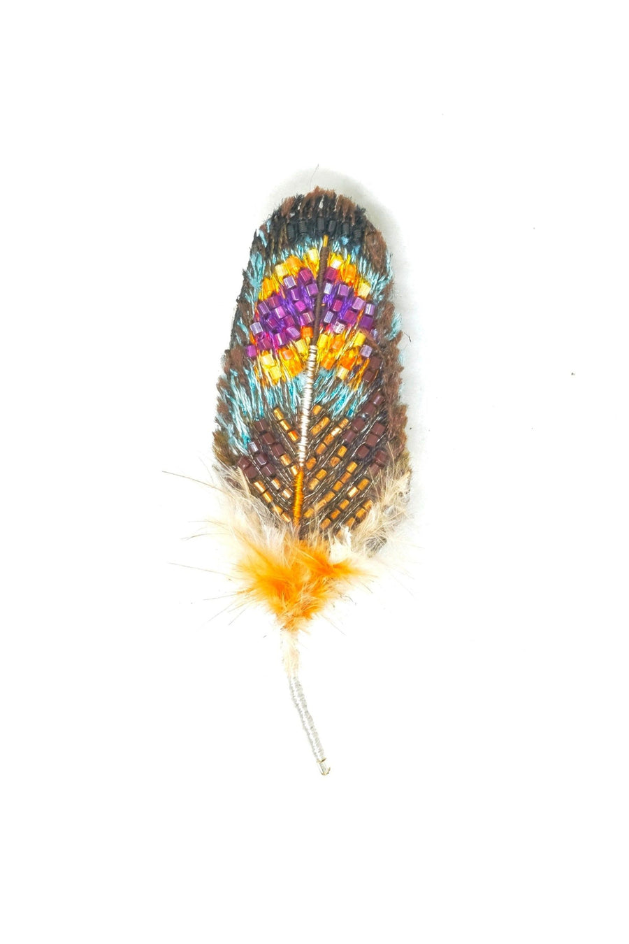 Trovelore Dove Feather Brooch Pin – back view