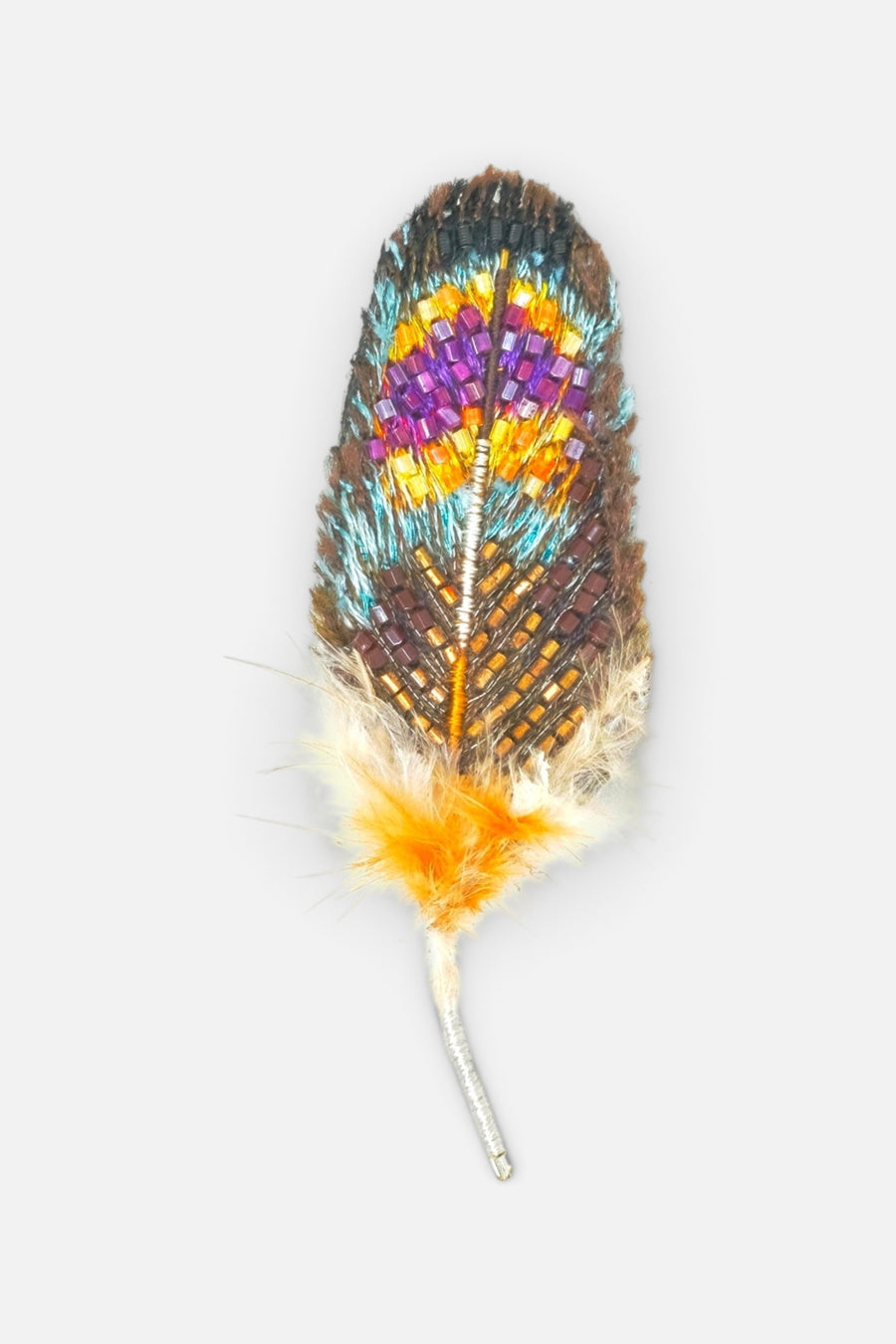 Trovelore Dove Feather Brooch Pin – front view