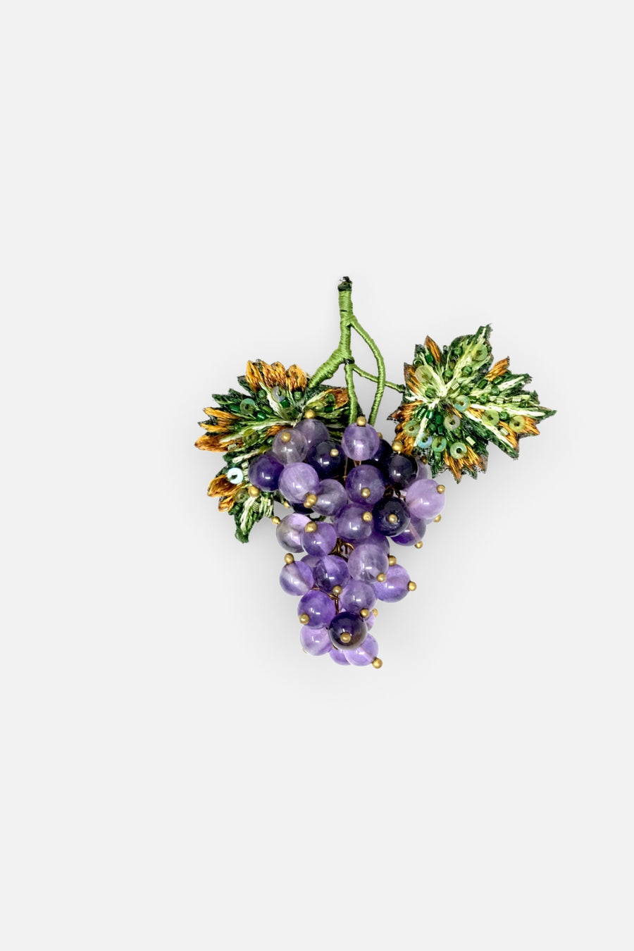 Trovelore Malbec Grapes Brooch Pin – back view