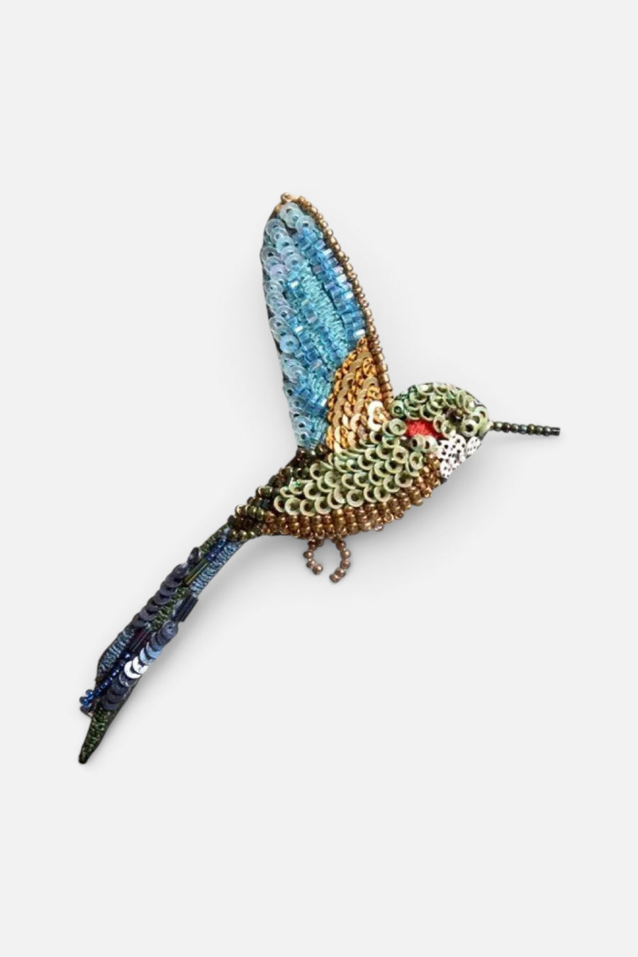Trovelore Tropical Hummingbird Brooch Pin – front view