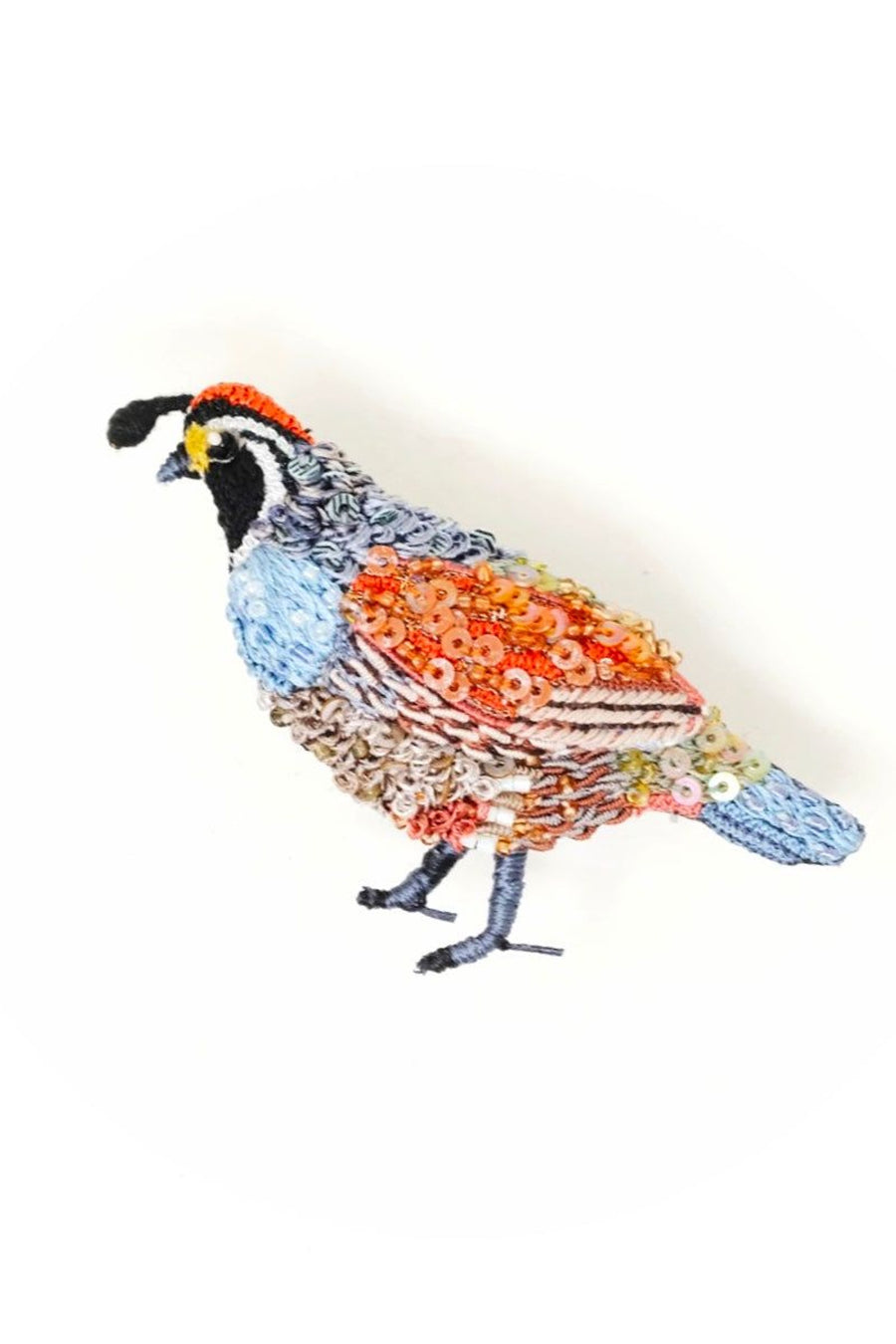 Trovelore Valley Quail Brooch Pin – back view