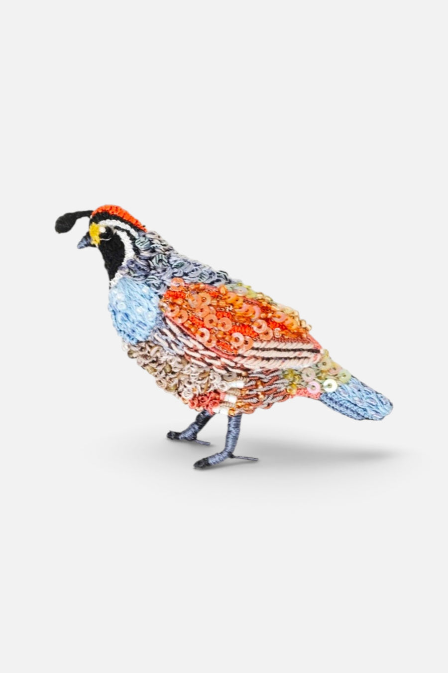 Trovelore Valley Quail Brooch Pin – front view
