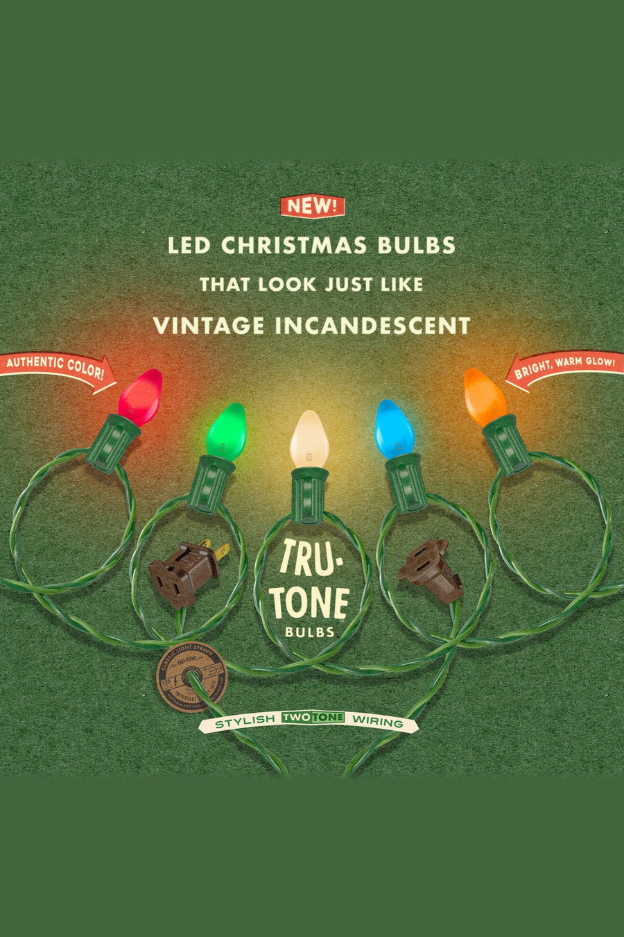 Tru-Tone C7 Classic Light Set – LED Christmas bulbs that look just like vintage incandescent