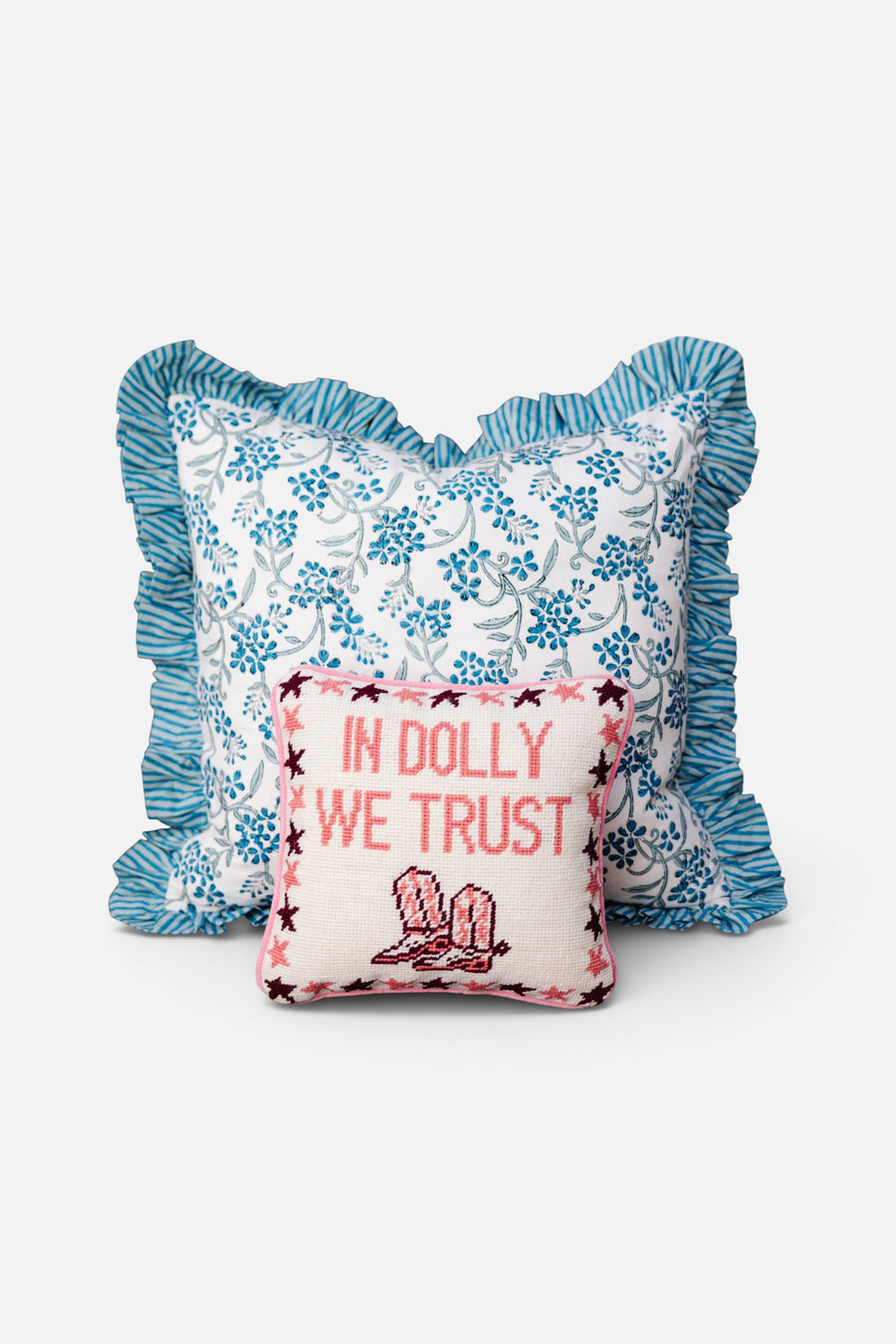 Trust Dolly Needlepoint Pillow in Pink – alternate