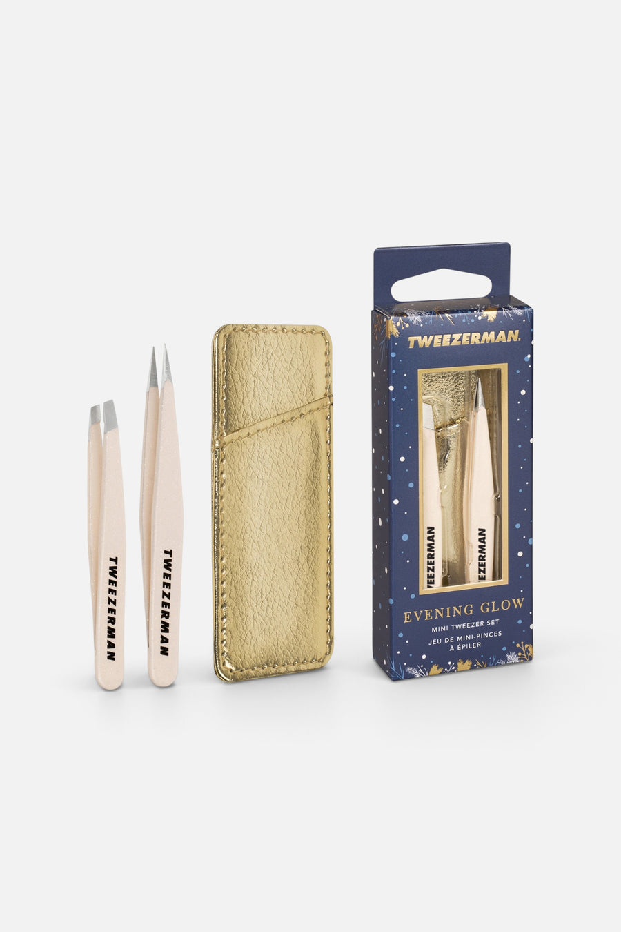 Tweezerman Evening Glow Mini Tweezer Set with Case – front view