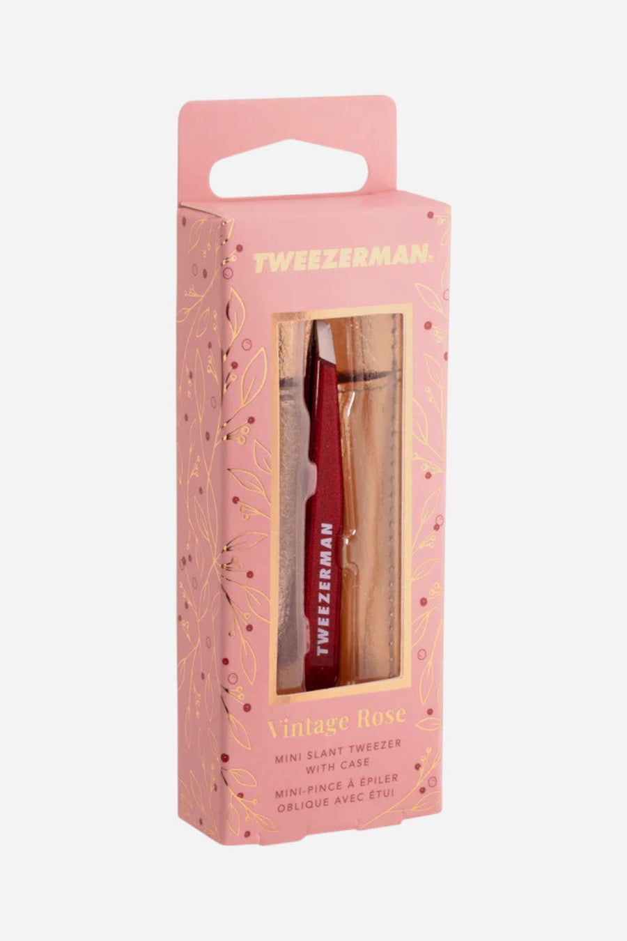 Tweezerman Vintage Rose Mini Slant Tweezer with Case – detail