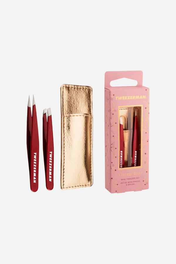 Tweezerman Vintage Rose Mini Tweezer Set with Case