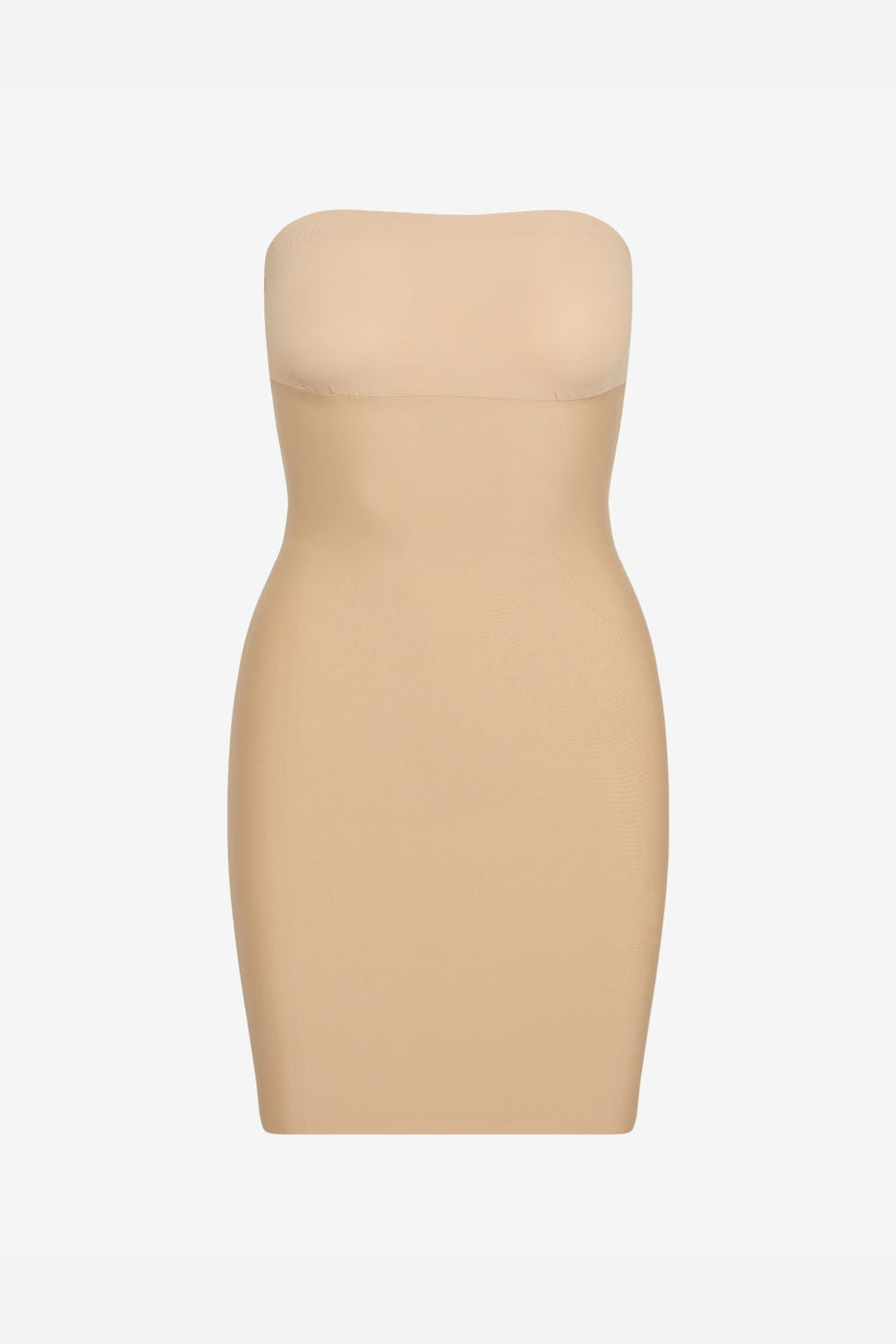 Two-Faced Tech Control Strapless Slip in Beige – side view