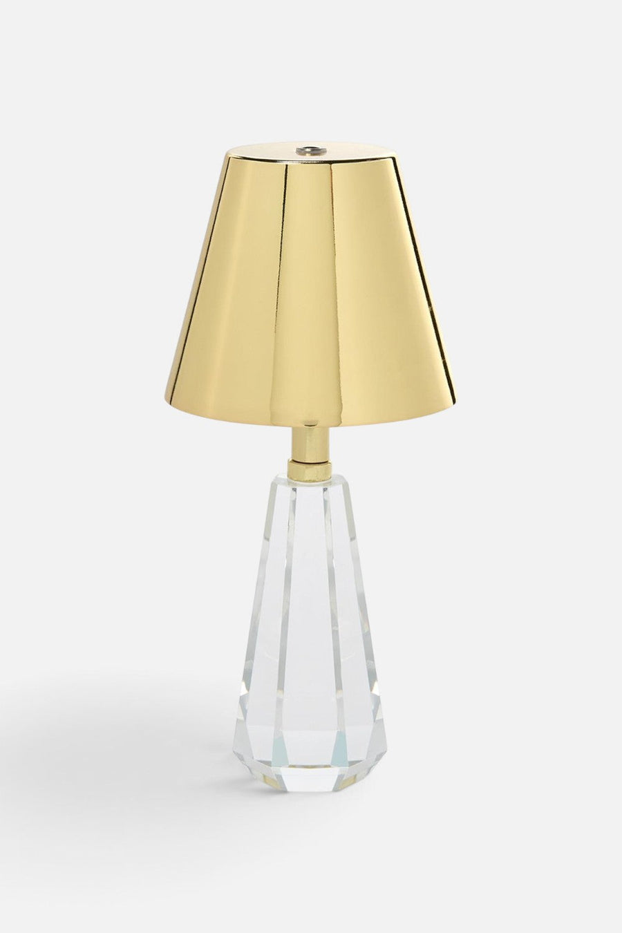 Two's Company Gold Crystal Cordless Lamp – front view
