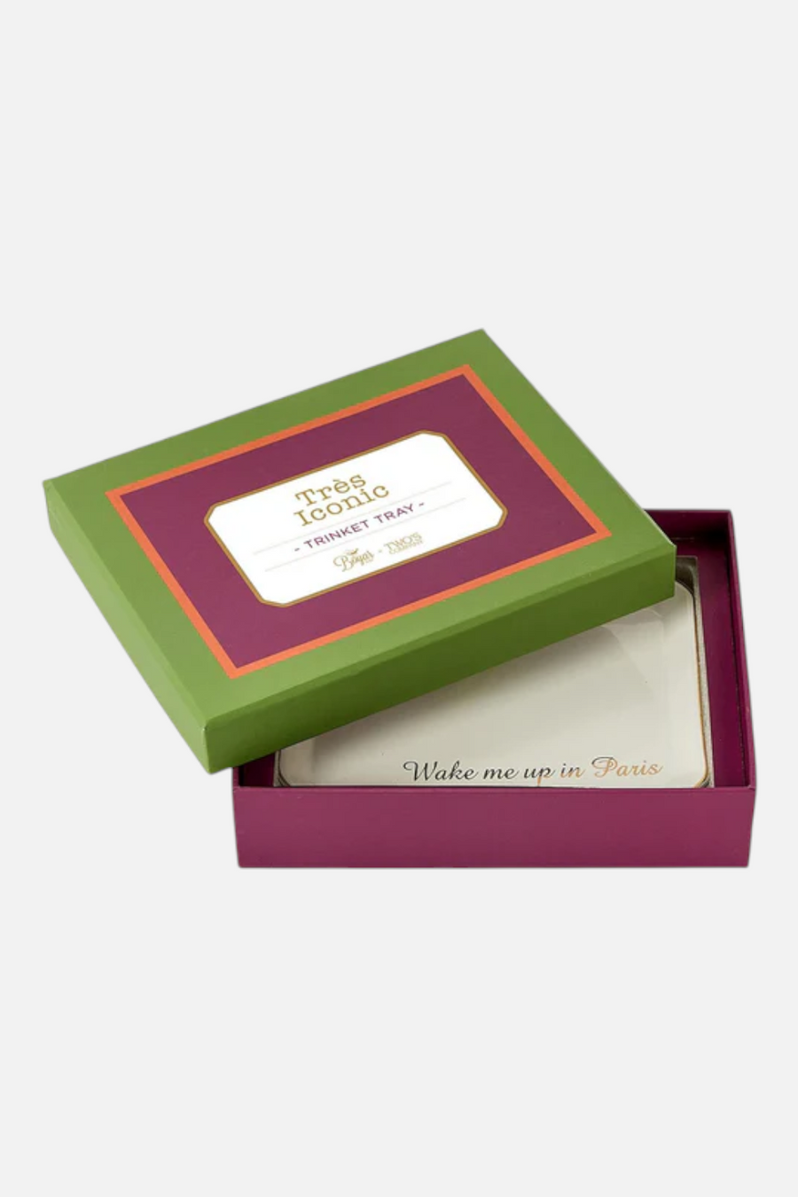 Two's Company Macaron Decorative Tray – side view