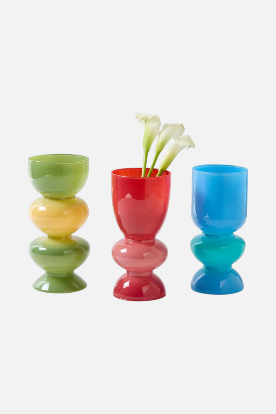 Two's Company Mixed Color Glass Vase – front view