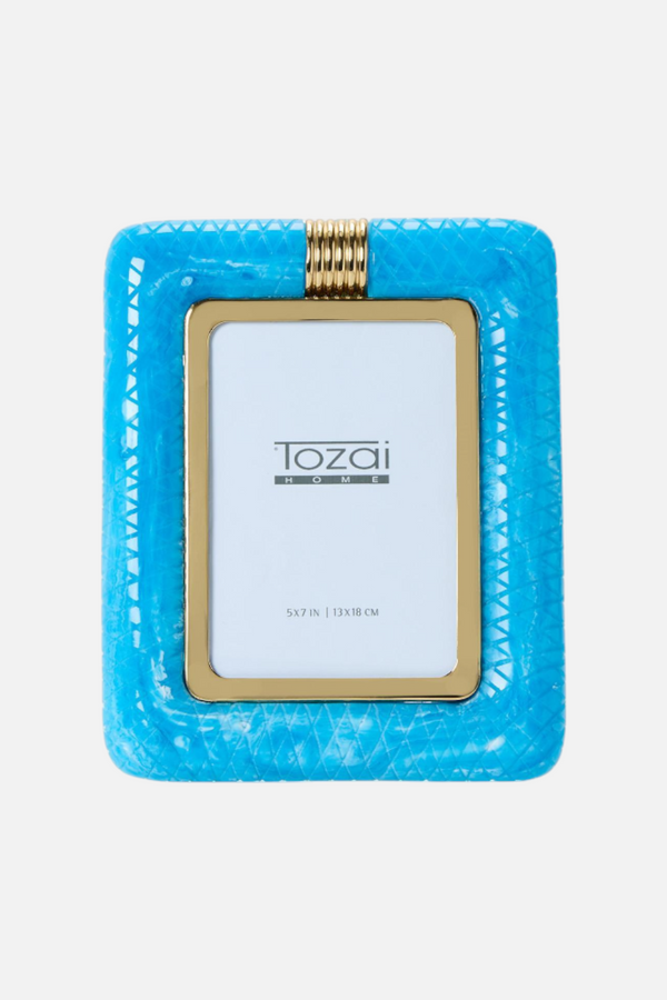 Two's Company Opulence 5X7 Picture Frame in Peacock Blue