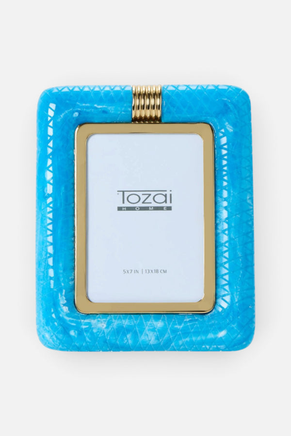 Two's Company Opulence 5X7 Picture Frame in Peacock Blue