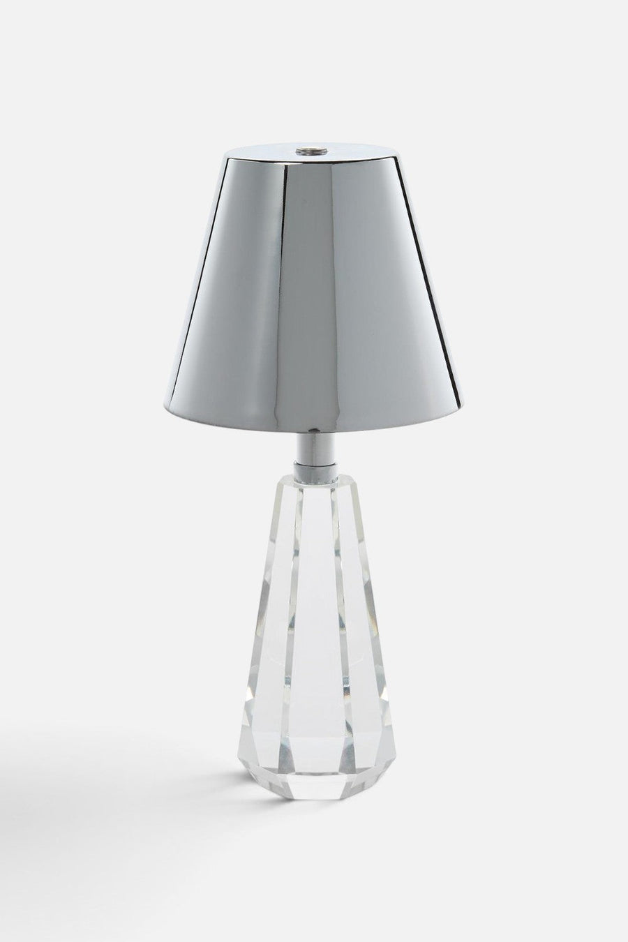 Two's Company Silver Crystal Cordless Lamp – front view