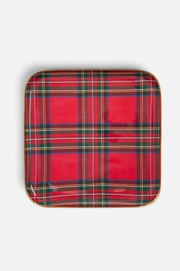 Two's Company Tartan Metal Tray