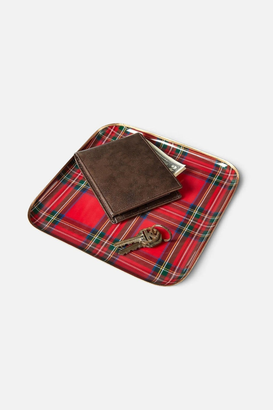 Two's Company Tartan Metal Tray – lifestyle